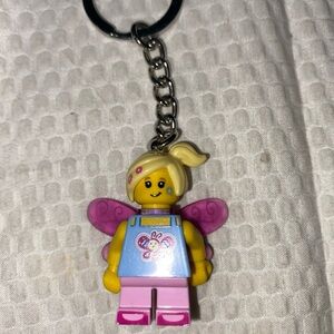LEGO Fairy Keychain with Pink and Yellow Accents